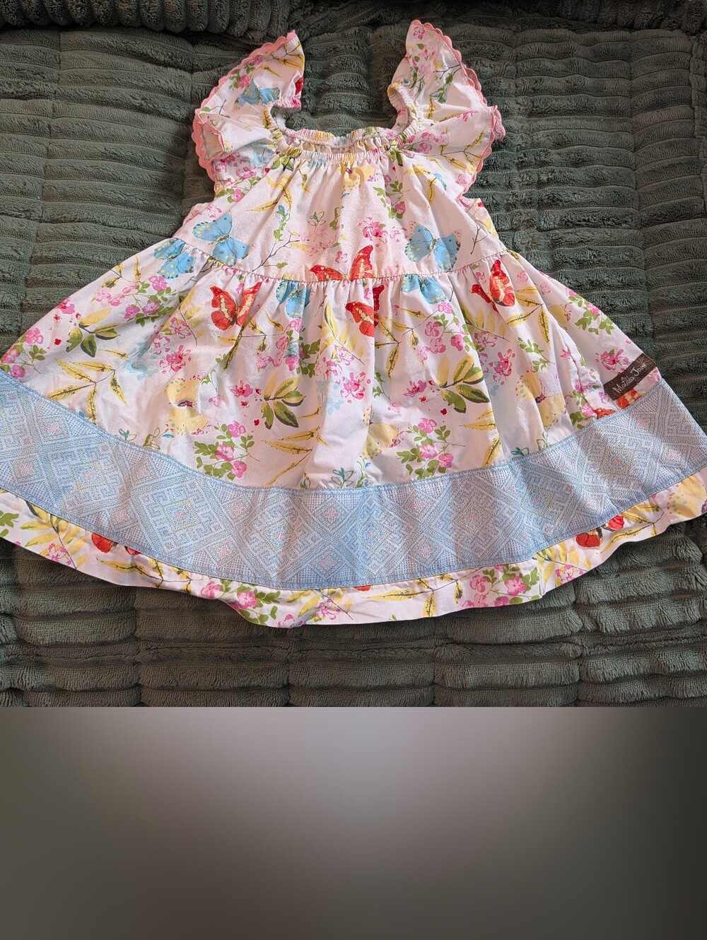 Matilda Jane Size 2 Butterfly Floral Ruffle Dress Whimsical